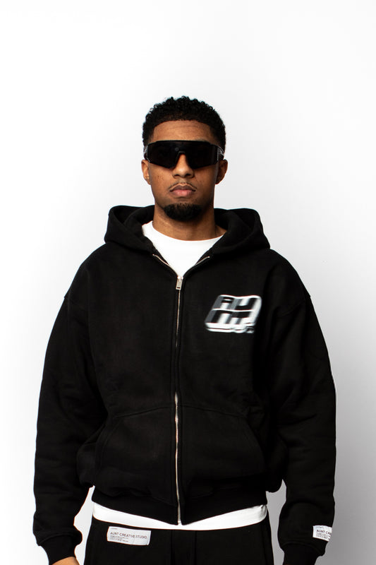 AUNT FADED LOGO ZIP HOODIE