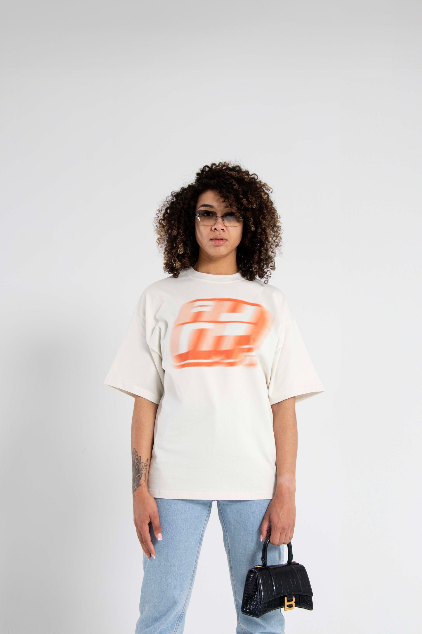 AUNT FADED ORANGE LOGO TEE
