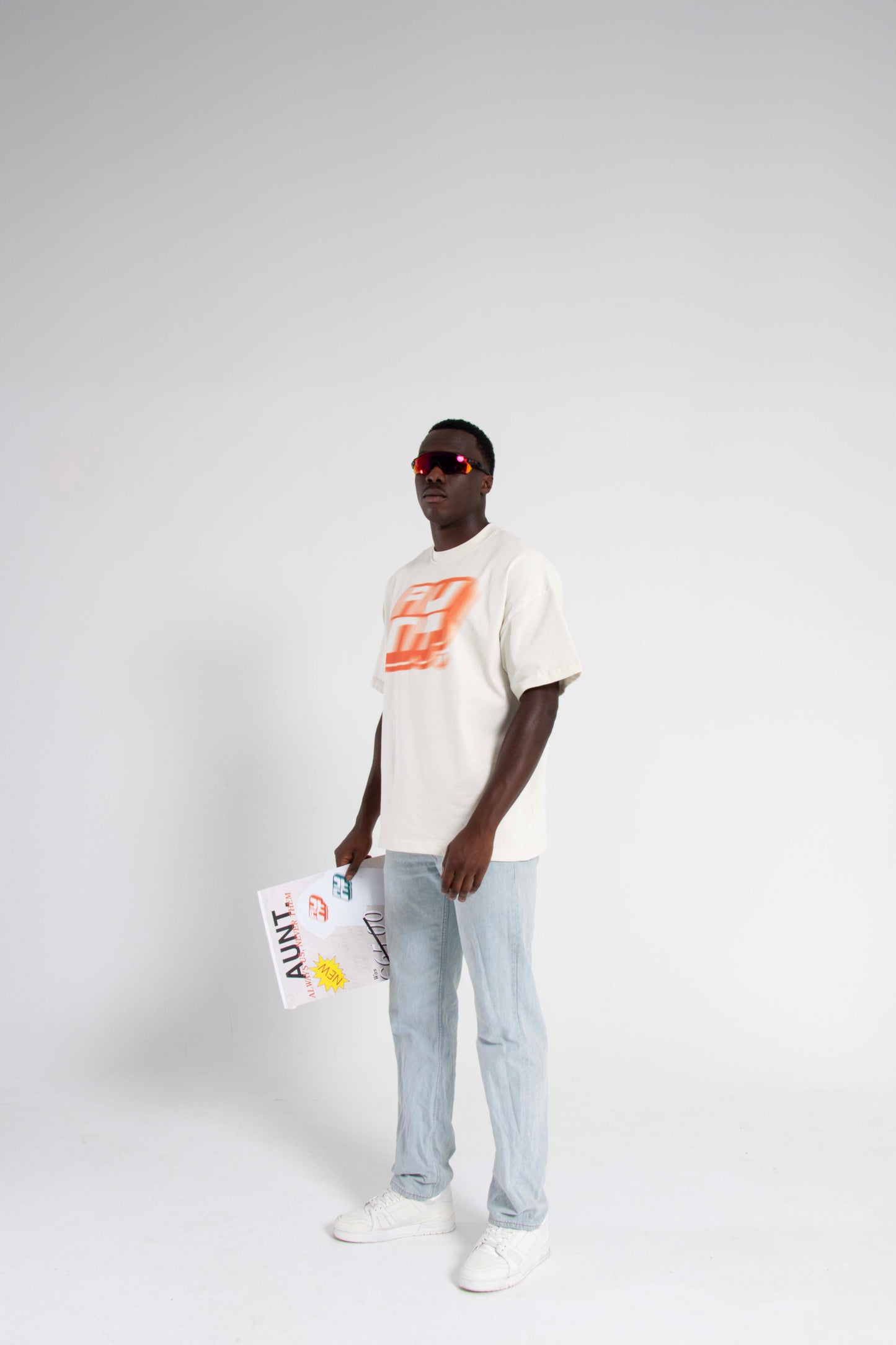 AUNT FADED ORANGE LOGO TEE
