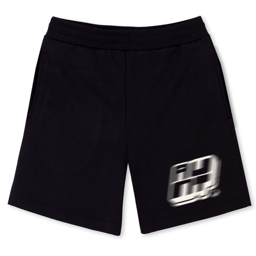 AUNT FADED BLACK LOGO SHORTS
